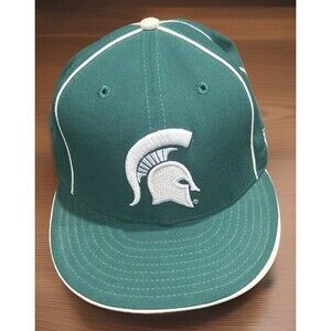 Vintage NCAA Michigan State Spartans New Era 59Fifty Wool Hat 7 3/8 Green Rare